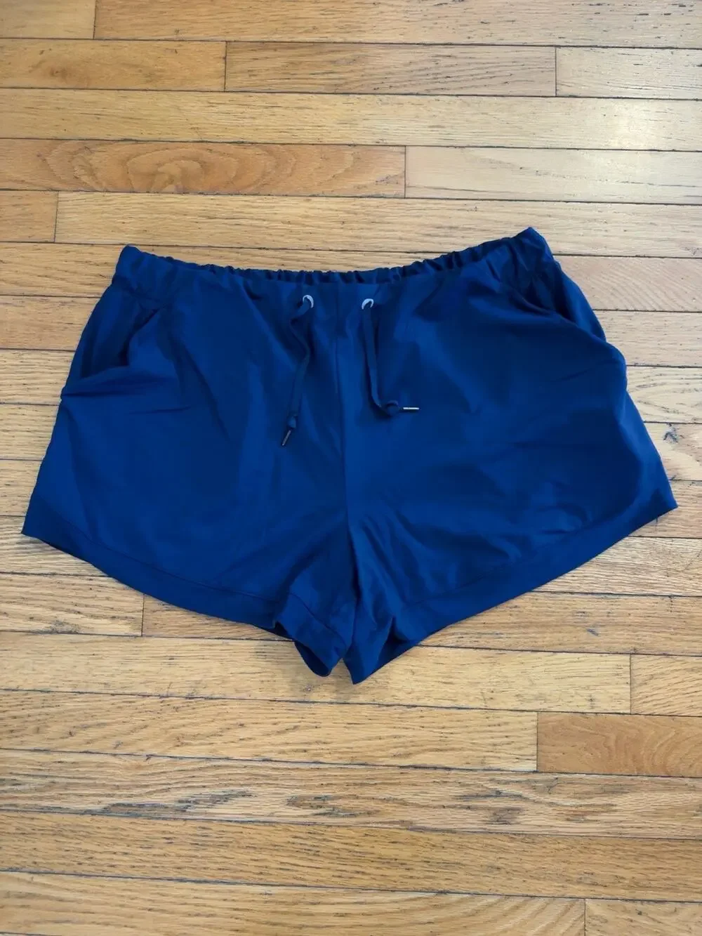 Avia Womens Athletic Running Shorts Navy Lined Drawstring Pockets XL 16 18
